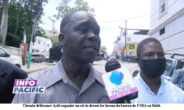 Chemin délivrance Ayiti organise un sit-in devant les locaux du bureau de l’OEA en Haïti